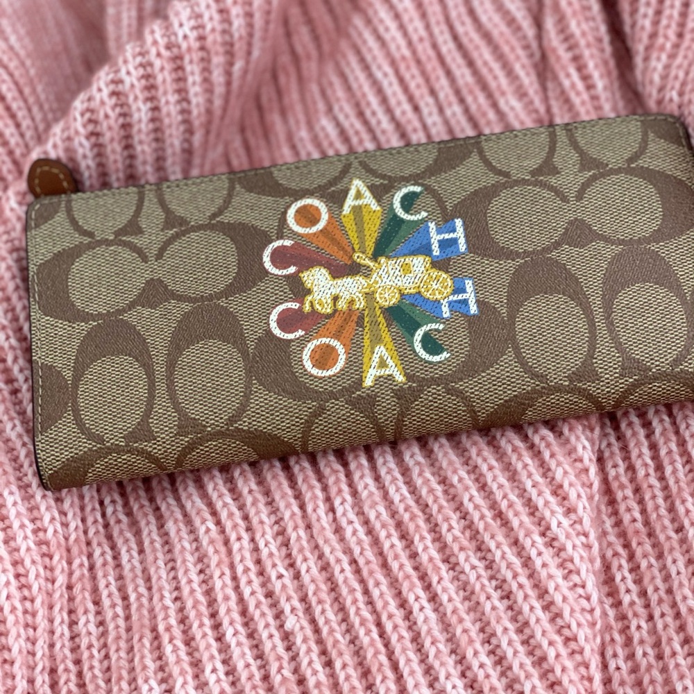 🆕 COACH | Signature Canvas Rainbow Wallet